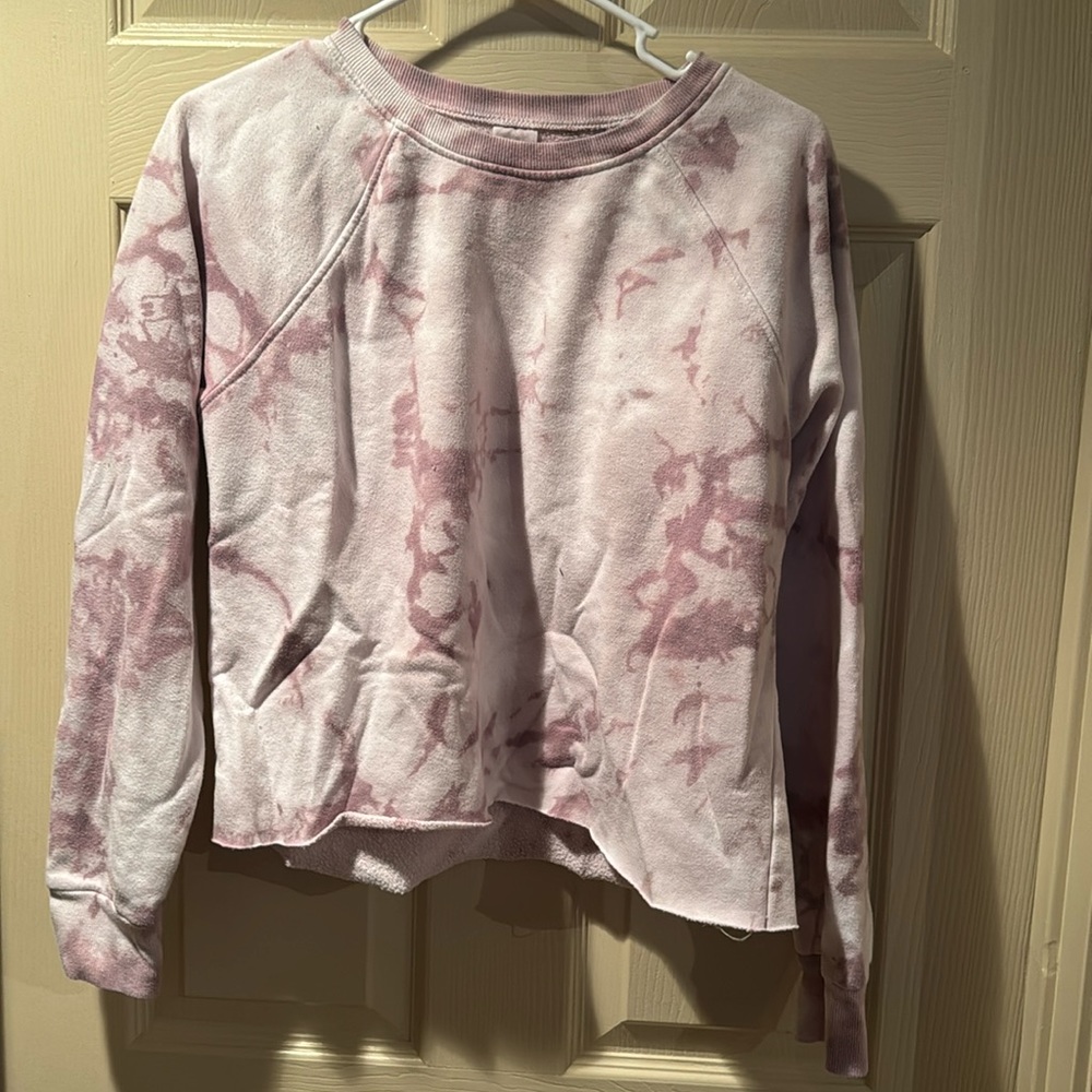 Purple and white tie dye crewneck